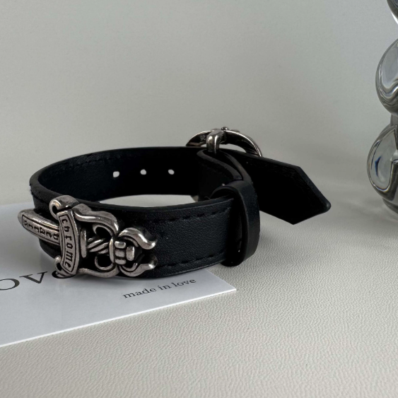 Chrome Hearts Embossed Leather Bracelet