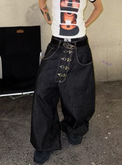 Baggy Clasp Raw Denim