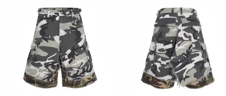 Opium Double Layer Camo Jorts