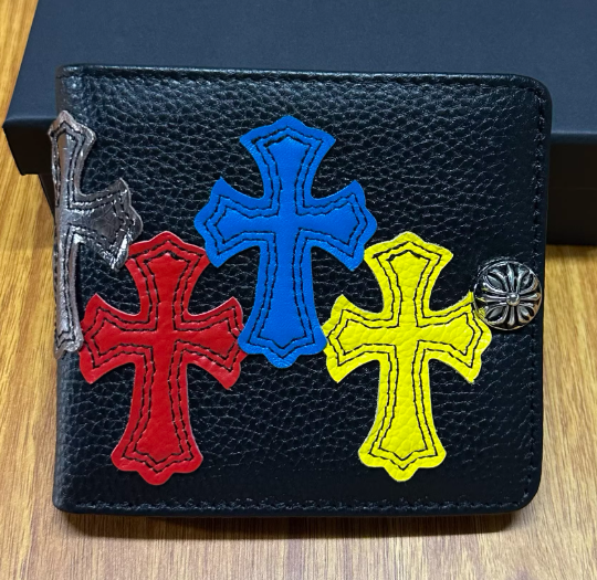 Chrome Hearts Patch Colored Cross Leather Wallet