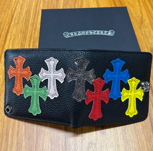 Chrome Hearts Patch Colored Cross Leather Wallet