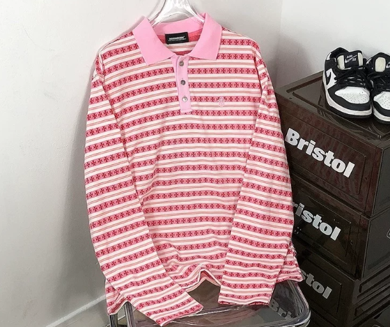 Chrome Hearts Striped Polo Tshirt