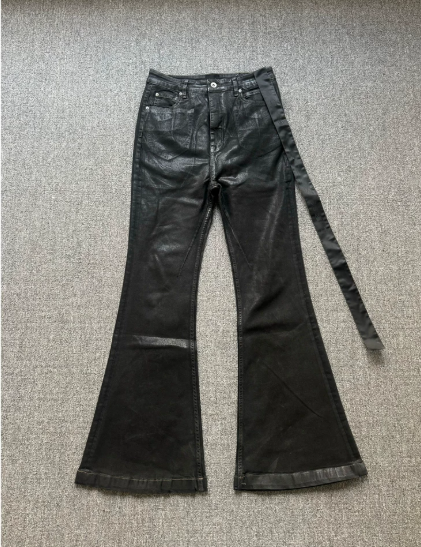 Budget Rick Owens Waxed Flared Denim
