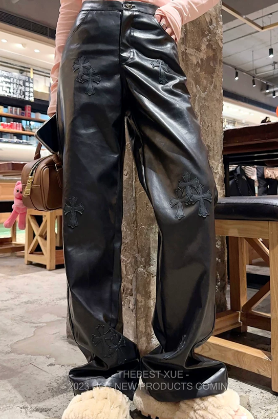 Chrome Hearts PU Leather Pants