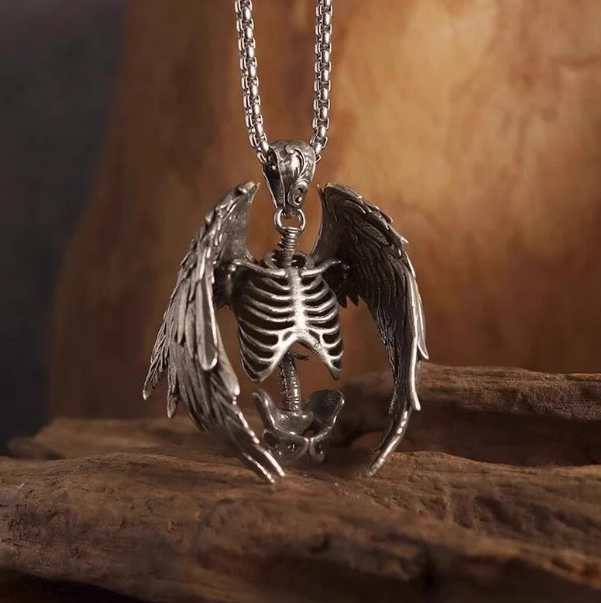 Y2K Skeleton Angel Chain