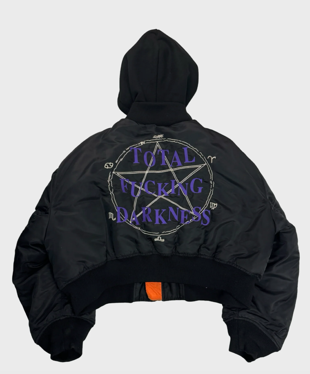 Vetements Total Fucking Darkness CROPPED Bomber Jacket