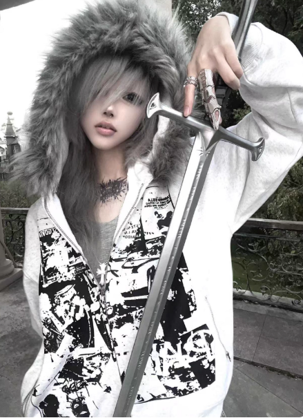 Y2K Fur ZipUp Hoodie