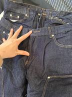 Double Waist Double Knee Raw Denim Pant