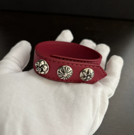 Chrome Hearts Embossed Leather Bracelet